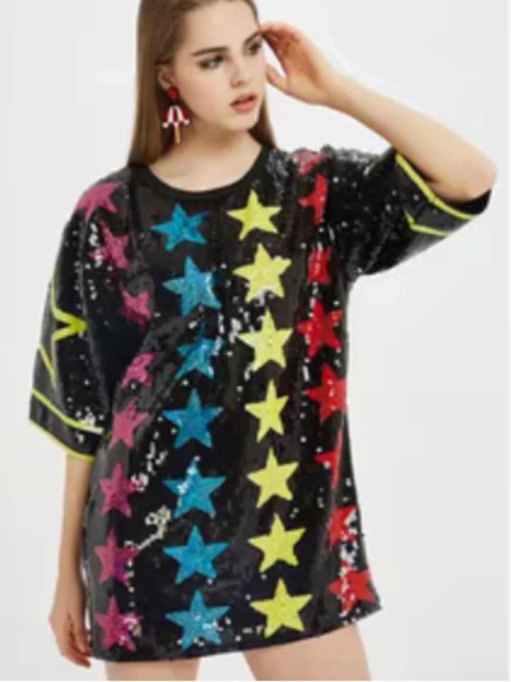 Sequins stars mini dress